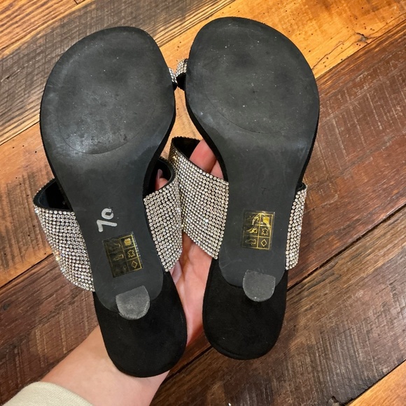 Jeffrey Campbell Elina Slide Sandal Black Silver Size 7 - Picture 6 of 8